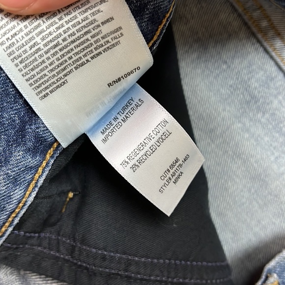 Agolde Minka Jeans Cargo High Rise Wide Leg Blue Denim Zip Path, Size 30 1238 - Picture 8 of 9